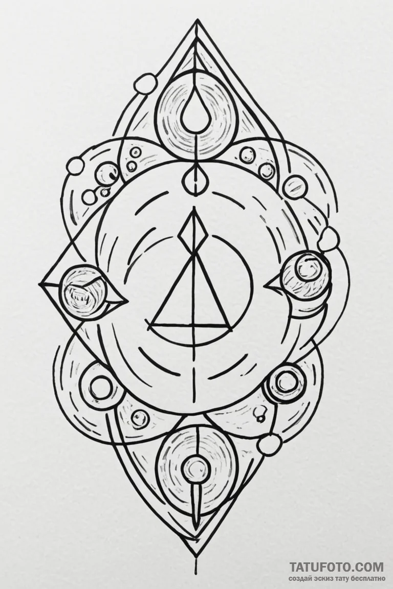 133. a linework tattoo of the four elemental... - эскиз тату (№1750735603_1, 24.06.2025 03:26) — Tatufoto.com