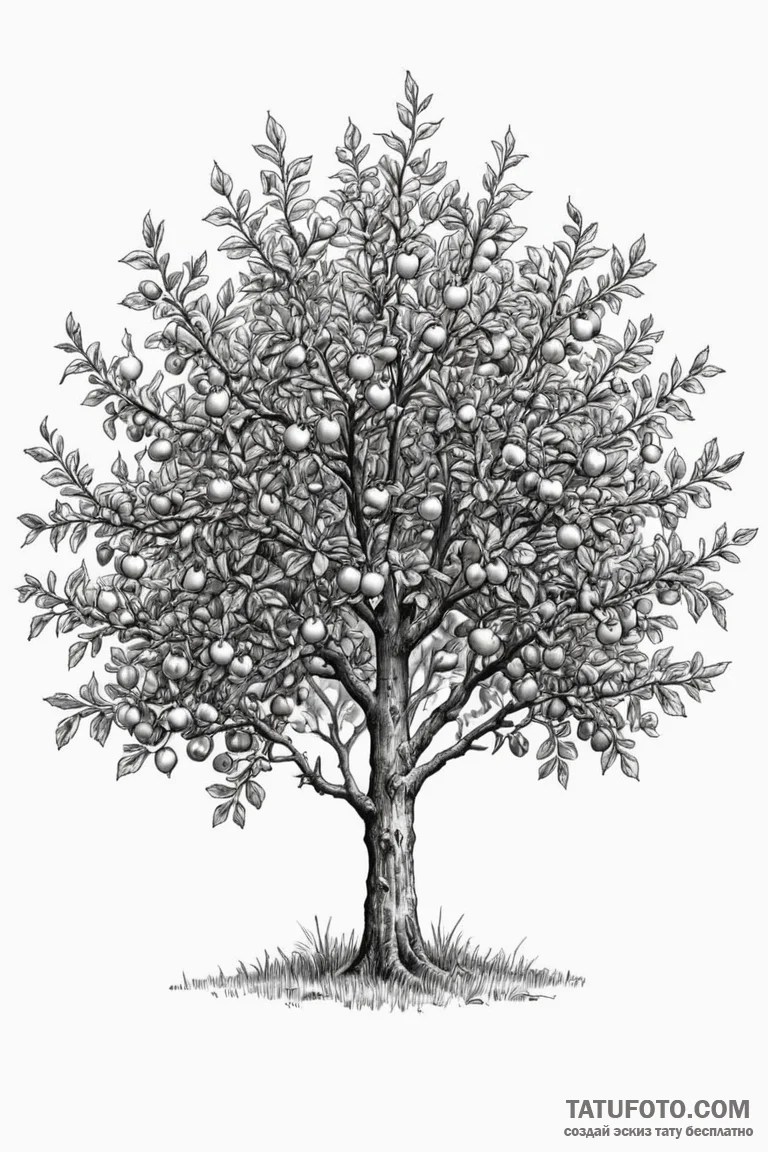 Apple tree - эскиз тату (№1750735767_1, 24.06.2025 03:29) — Tatufoto.com