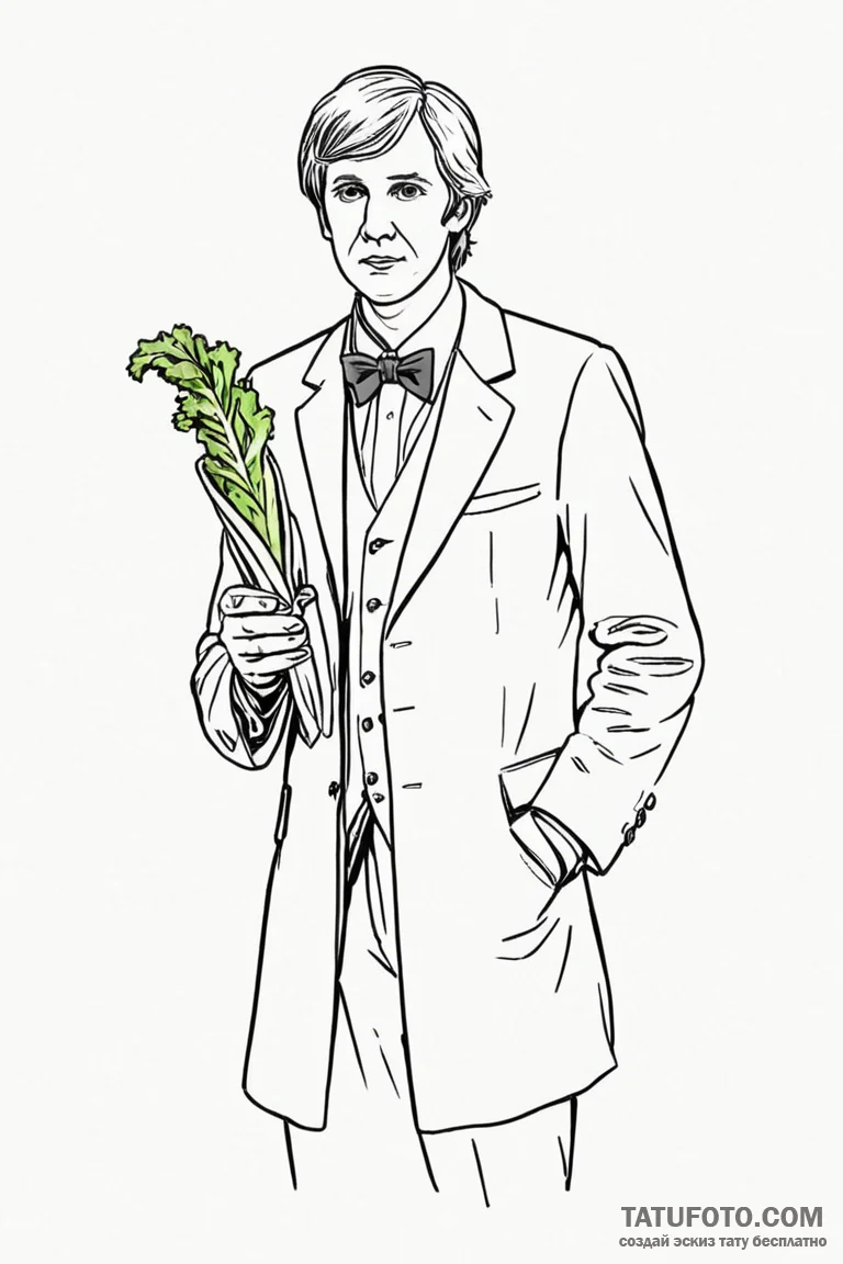A sketch of the fifth doctor from doctor who... - эскиз тату (№1750737247_0, 24.06.2025 03:54) — Tatufoto.com