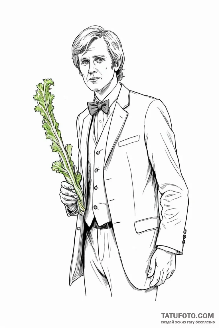 A sketch of the fifth doctor from doctor who... - эскиз тату (№1750737247_1, 24.06.2025 03:54) — Tatufoto.com