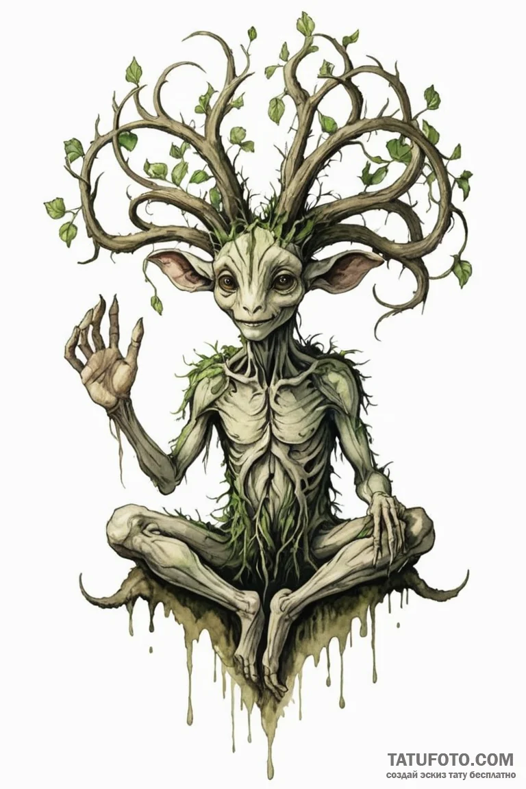 A watercolor tattoo of the mandrake root from... - эскиз тату (№1750738267_0, 24.06.2025 04:11) — Tatufoto.com