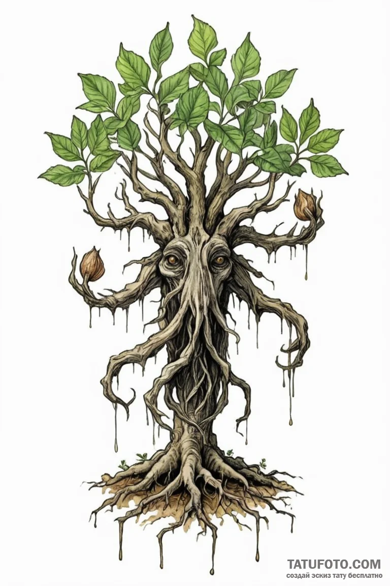 A watercolor tattoo of the mandrake root from... - эскиз тату (№1750738267_1, 24.06.2025 04:11) — Tatufoto.com
