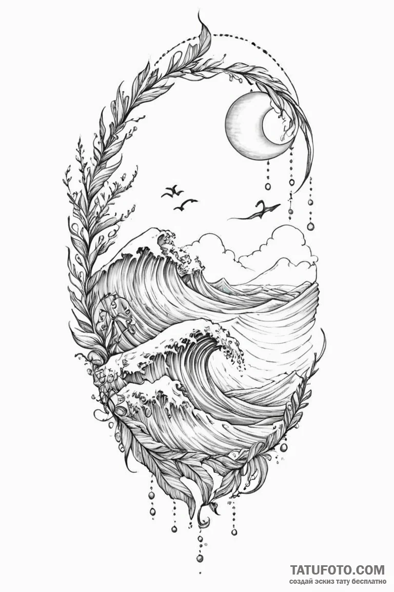 Ocean - эскиз тату (№1750738479_0, 24.06.2025 04:14) — Tatufoto.com