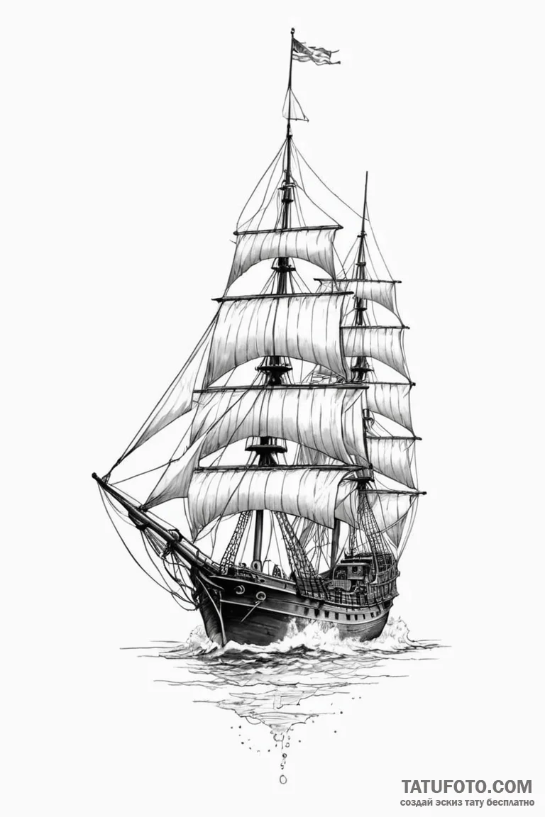 Ship - эскиз тату (№1750739292_1, 24.06.2025 04:28) — Tatufoto.com