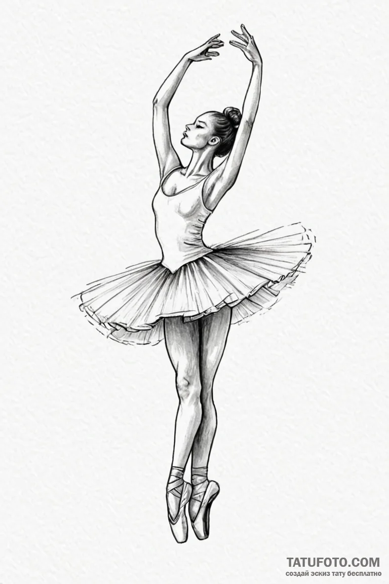 Ballerina - эскиз тату (№1750739362_1, 24.06.2025 04:29) — Tatufoto.com
