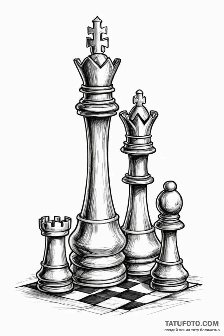 Chess - эскиз тату (№1750740851_0, 24.06.2025 04:54) — Tatufoto.com