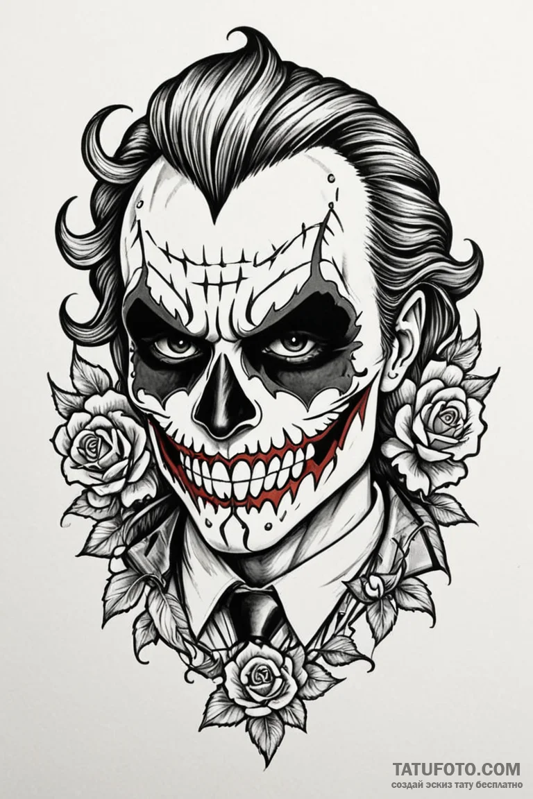 A chicano style tattoo of a "sugar skull" ver... - эскиз тату (№1750741066_0, 24.06.2025 04:57) — Tatufoto.com