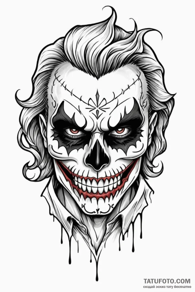 A chicano style tattoo of a "sugar skull" ver... - эскиз тату (№1750741066_1, 24.06.2025 04:57) — Tatufoto.com