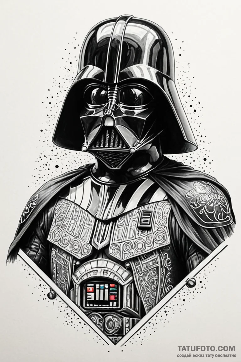 Dotwork tattoo of darth vader's chest box, in... - эскиз тату (№1750742734_1, 24.06.2025 05:25) — Tatufoto.com