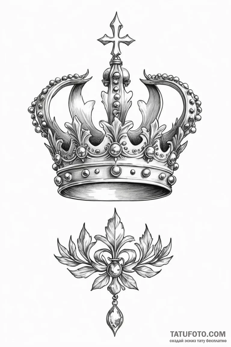 Crown - эскиз тату (№1750742977_0, 24.06.2025 05:29) — Tatufoto.com