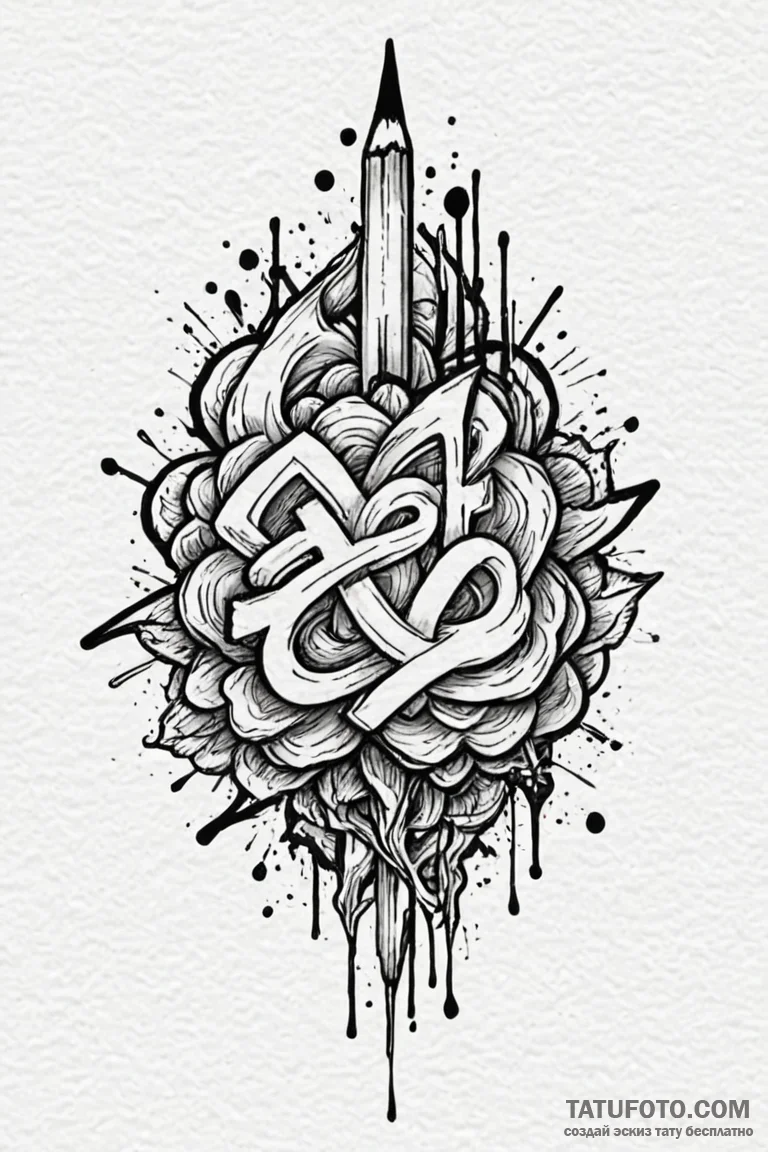 Watercolour splash of a single colour, tattoo... - эскиз тату (№1750743737_0, 24.06.2025 05:42) — Tatufoto.com