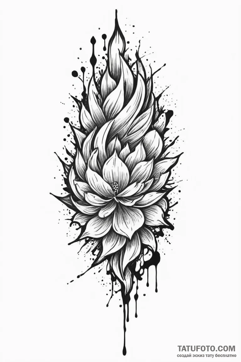 Watercolour splash of a single colour, tattoo... - эскиз тату (№1750743737_1, 24.06.2025 05:42) — Tatufoto.com