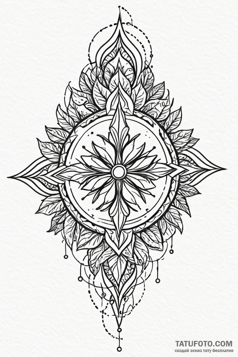 Sacred tree crowned with starlight, tattoo fl... - эскиз тату (№1750743888_1, 24.06.2025 05:44) — Tatufoto.com