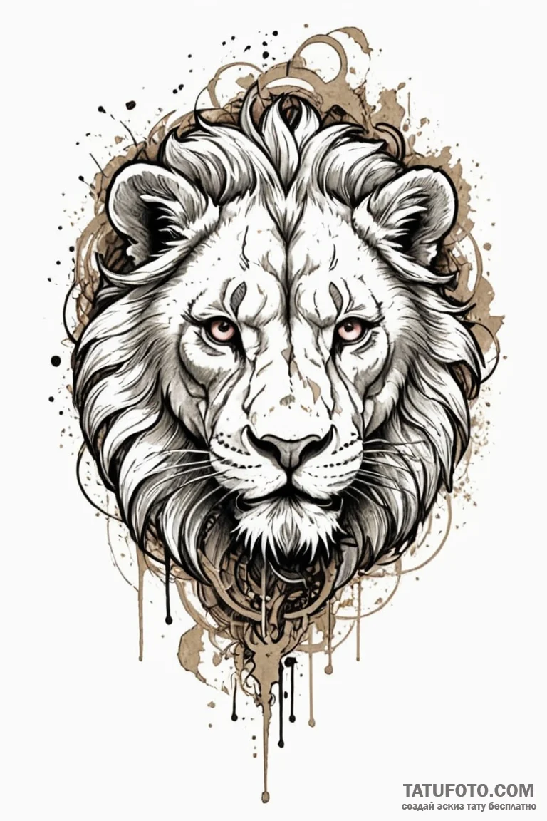 Abyssal lion stalking prey in ruins, tattoo s... - эскиз тату (№1750746415_0, 24.06.2025 06:26) — Tatufoto.com