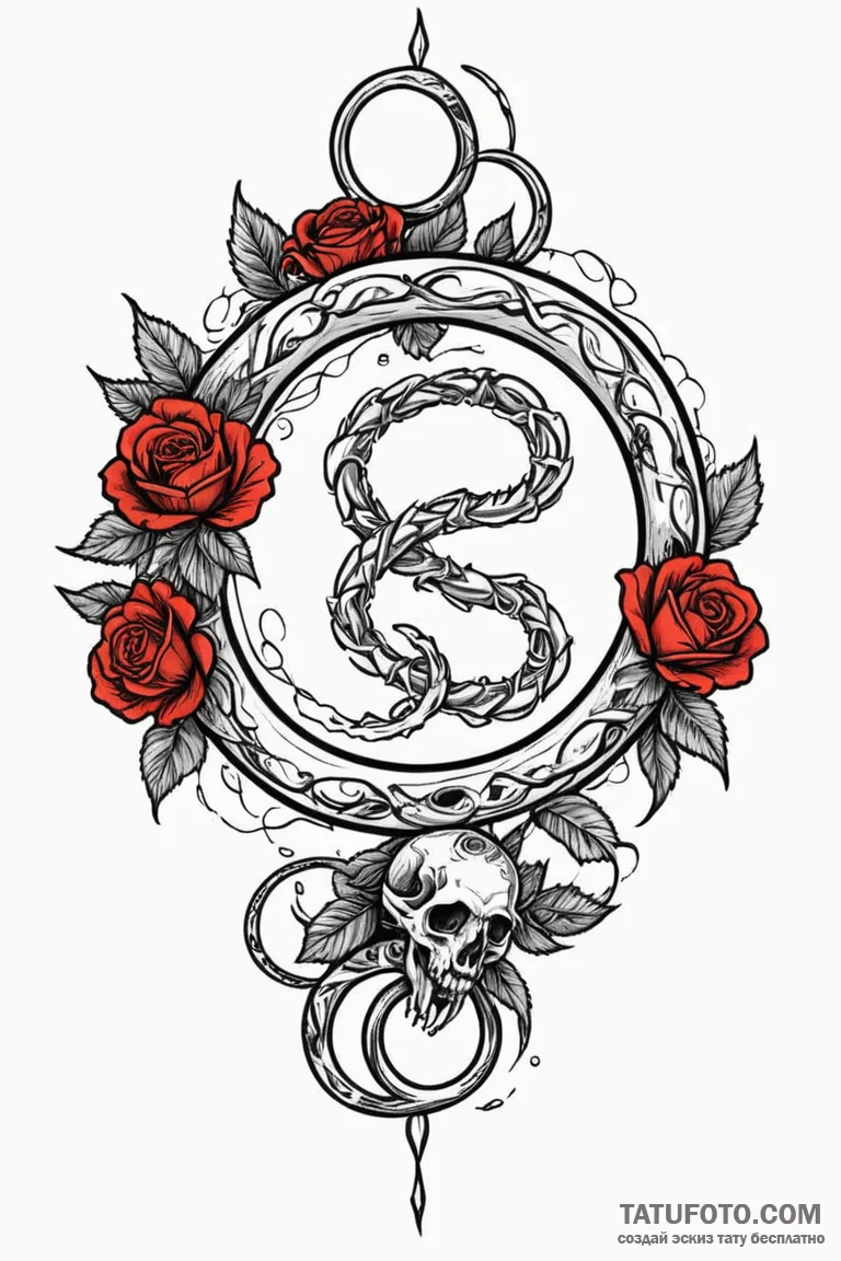 Ouroboros consuming its own tail, forming an... - эскиз тату (№1750749795_0, 24.06.2025 07:23) — Tatufoto.com