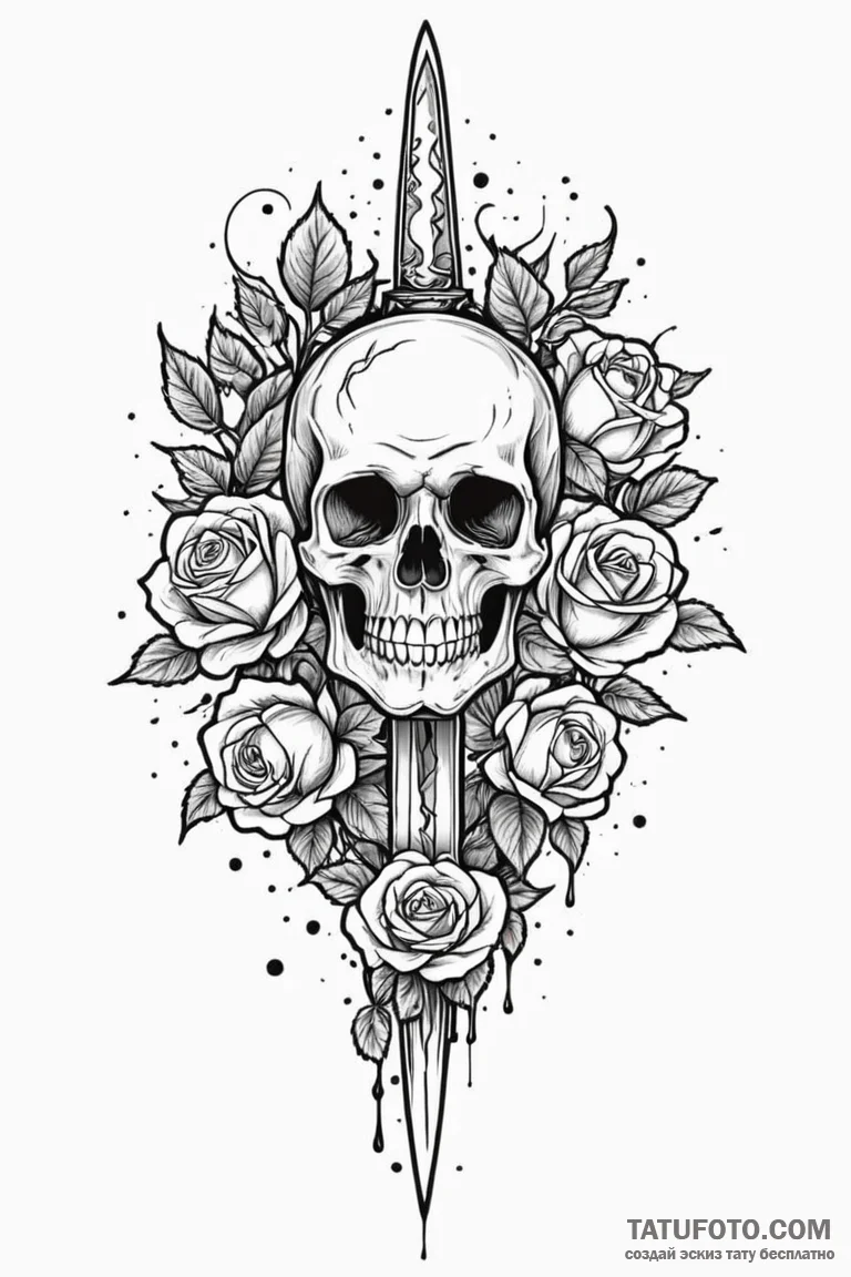 Dagger split by lightning, artistic tattoo sk... - эскиз тату (№1750750027_0, 24.06.2025 07:27) — Tatufoto.com