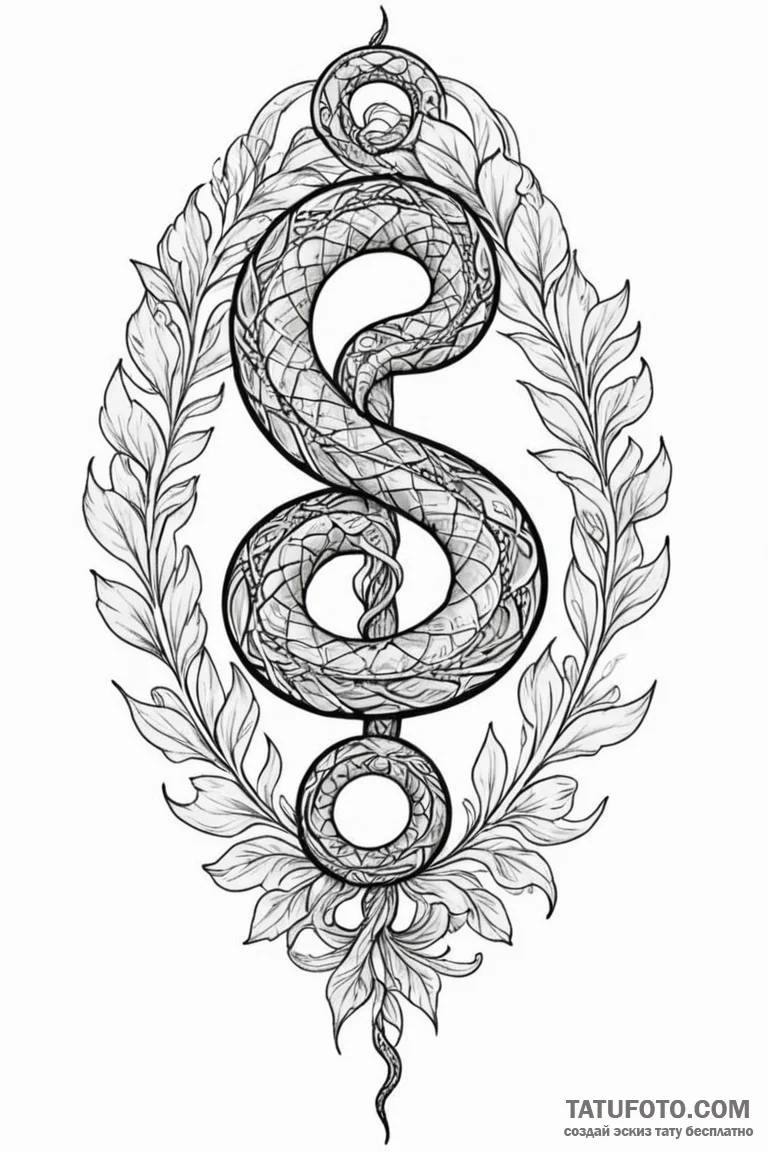 Ivory serpent spiraling upward, concept art f... - эскиз тату (№1750752677_1, 24.06.2025 08:11) — Tatufoto.com