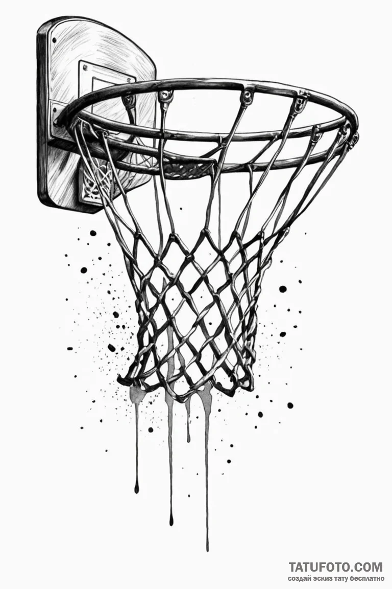 A classic basketball hoop, athletic,, tattoo... - эскиз тату (№1750754265_1, 24.06.2025 08:37) — Tatufoto.com