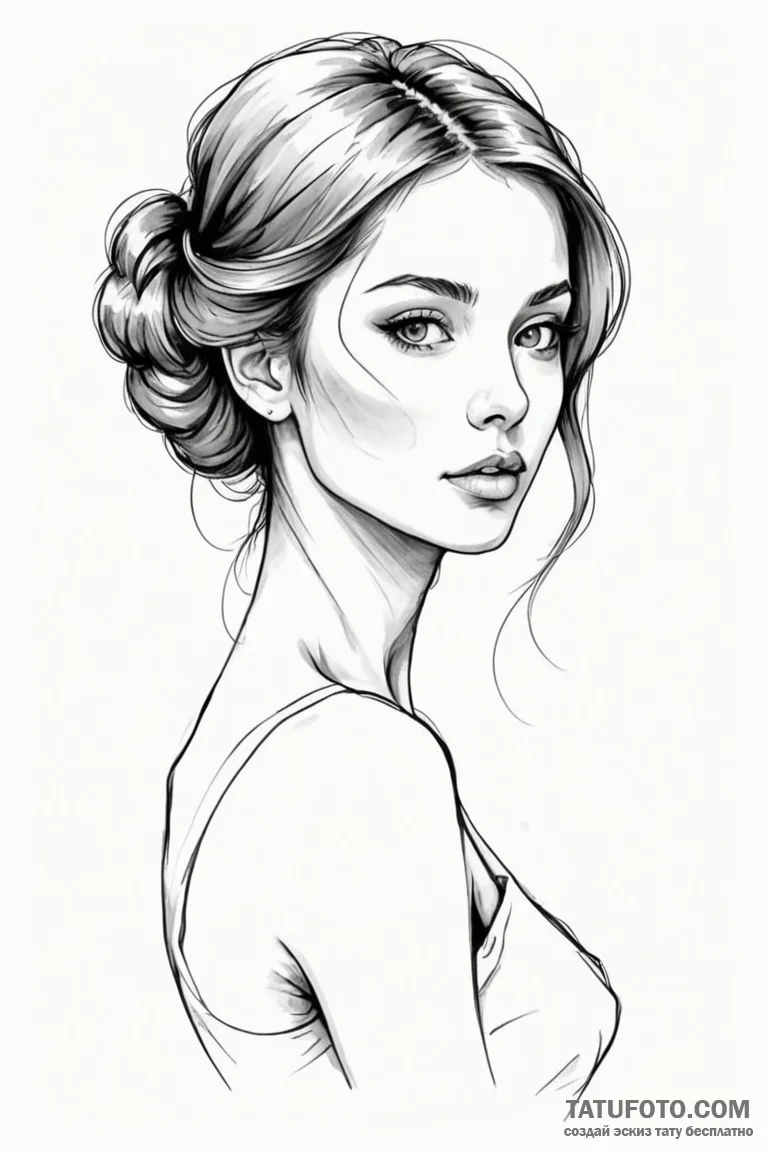 девушка - эскиз тату (№1750760285_0, 24.06.2025 10:18) — Tatufoto.com