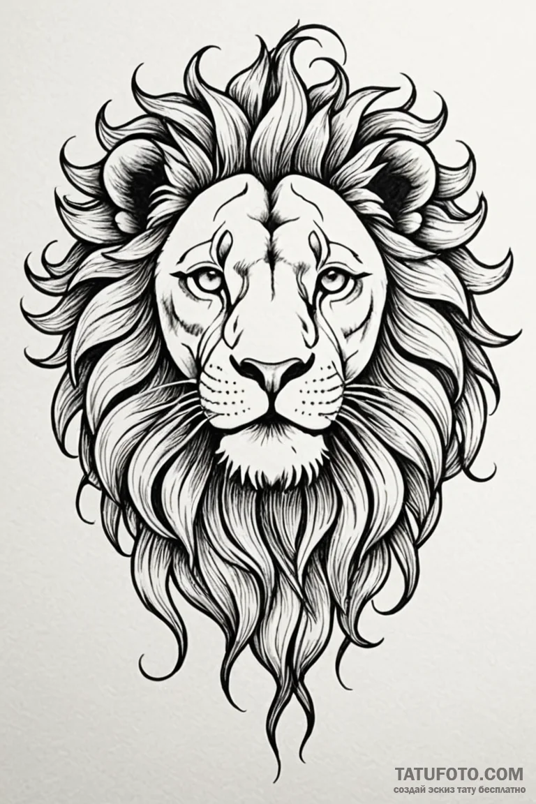 Lion gaze piercing shadows, tattoo flash shee... - эскиз тату (№1750761262_1, 24.06.2025 10:34) — Tatufoto.com