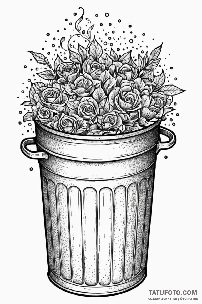 Trash can icon from computer desktop, tattoo... - эскиз тату (№1750763079_0, 24.06.2025 11:04) — Tatufoto.com