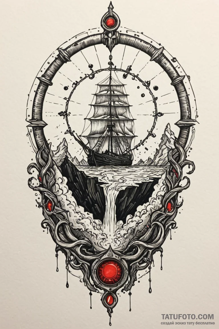 Arcane portal with shadow creatures, artistic... - эскиз тату (№1750764880_1, 24.06.2025 11:34) — Tatufoto.com