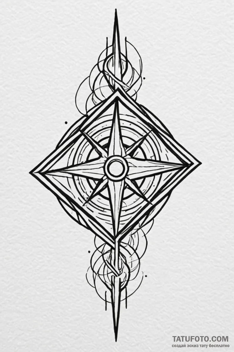 Fractured blade echoing void sigils, concept... - эскиз тату (№1750765715_0, 24.06.2025 11:48) — Tatufoto.com
