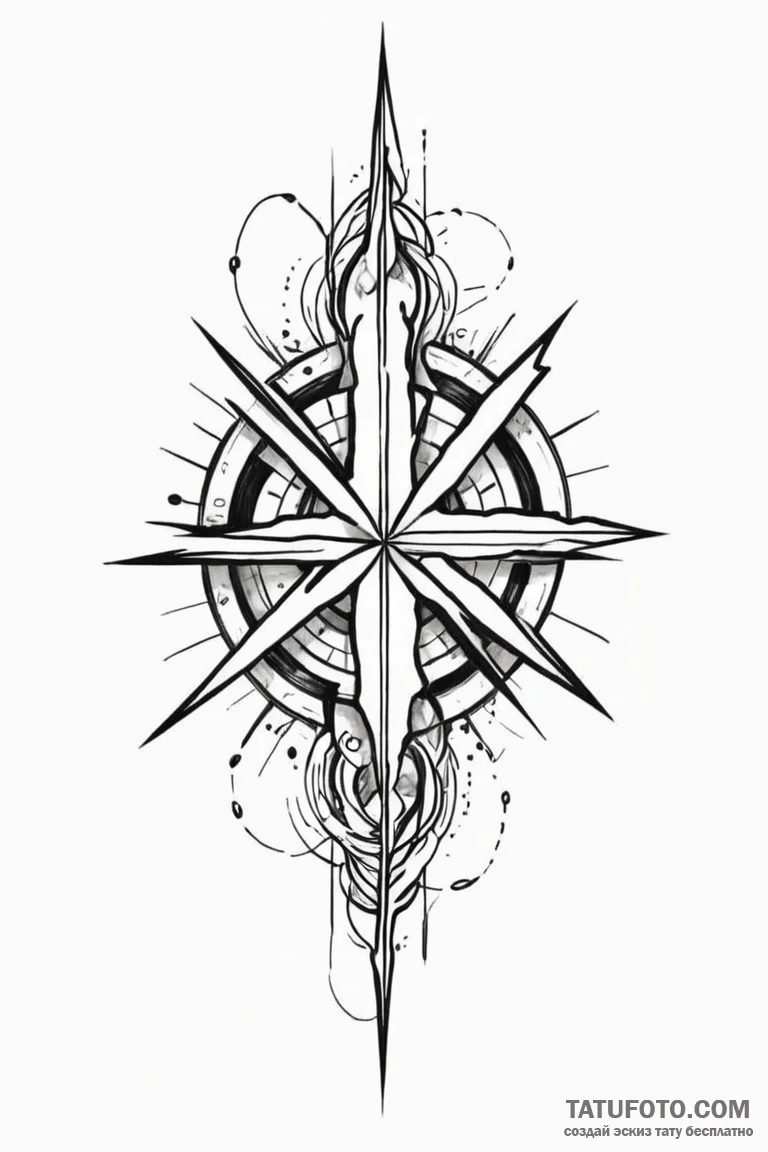 Fractured blade echoing void sigils, concept... - эскиз тату (№1750765715_1, 24.06.2025 11:48) — Tatufoto.com