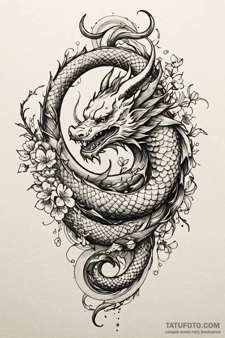 Blackthorn, artistic tattoo sketch, highly de... - эскиз тату (№1750769217_0, 24.06.2025 12:46) — Tatufoto.com