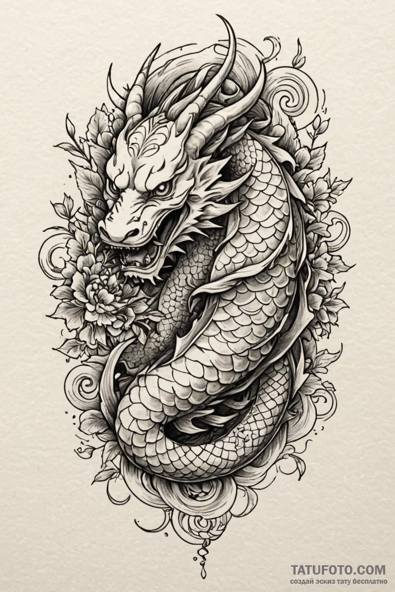 Blackthorn, artistic tattoo sketch, highly de... - эскиз тату (№1750769217_1, 24.06.2025 12:46) — Tatufoto.com