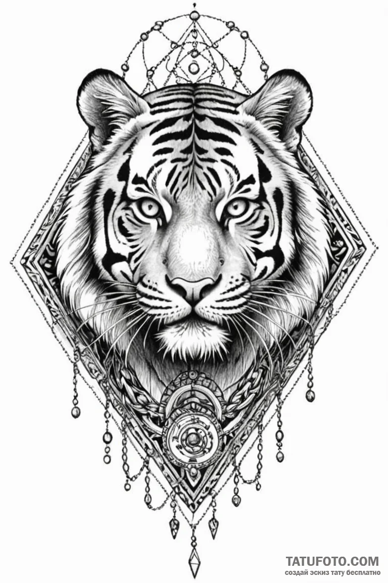 Tiger claw wrapped in spectral chains, concep... - эскиз тату (№1750770854_1, 24.06.2025 13:14) — Tatufoto.com