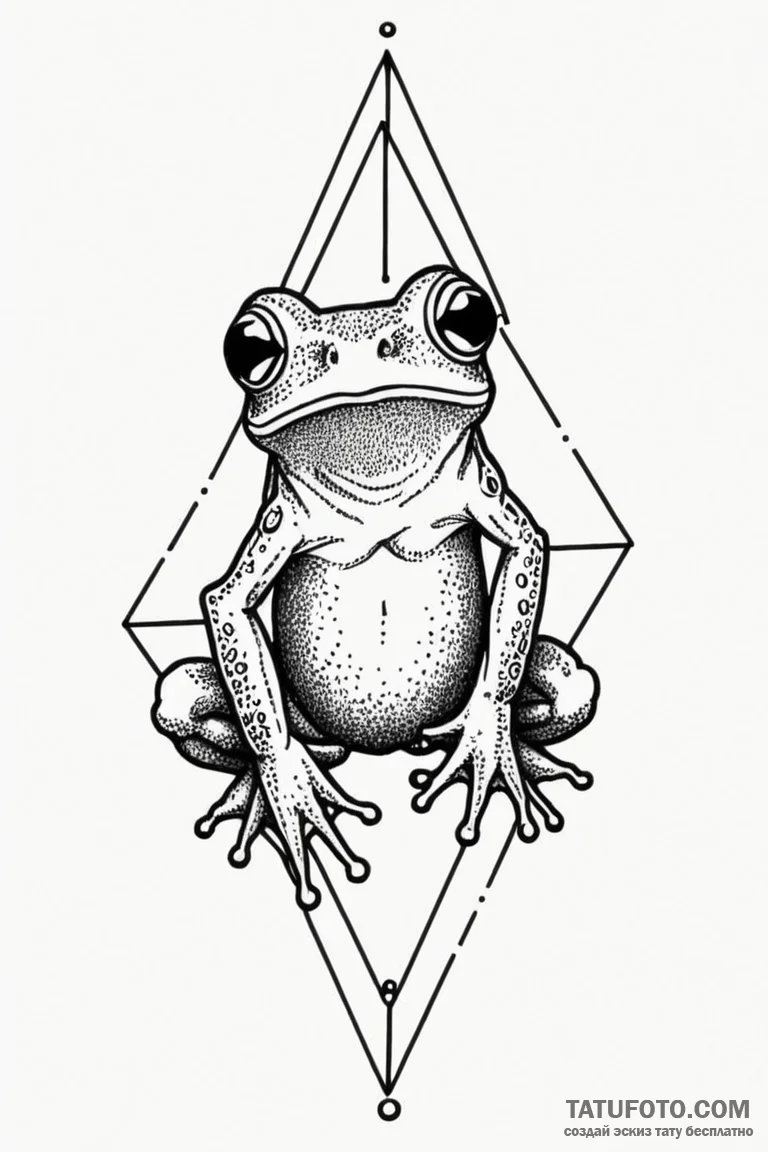 Glass frog, tattoo line art, dotwork tattoo s... - эскиз тату (№1750774629_0, 24.06.2025 14:17) — Tatufoto.com