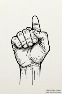 Fist, ink illustration for tattoo, aesthetica... - эскиз тату (№1750775037_0, 24.06.2025 14:23) — Tatufoto.com