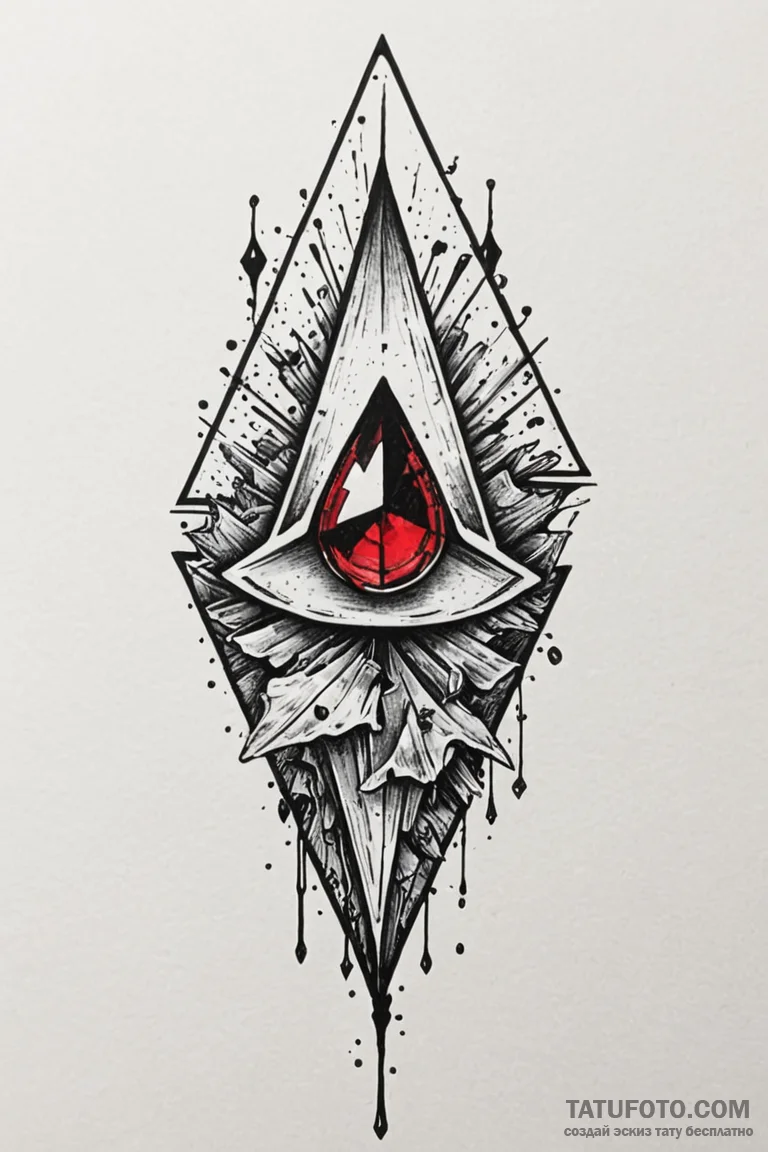 Arrowhead fused with crystal, tattoo sketch d... - эскиз тату (№1750775514_0, 24.06.2025 14:31) — Tatufoto.com