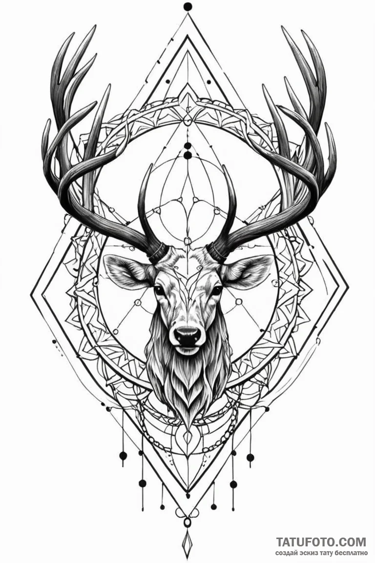 Blood crown forged from antlers, tattoo flash... - эскиз тату (№1750777179_1, 24.06.2025 14:59) — Tatufoto.com