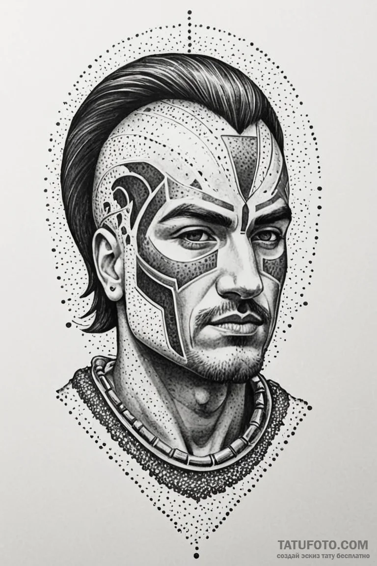 Spartan, tattoo drawing outline, dotwork tatt... - эскиз тату (№1750777336_1, 24.06.2025 15:02) — Tatufoto.com