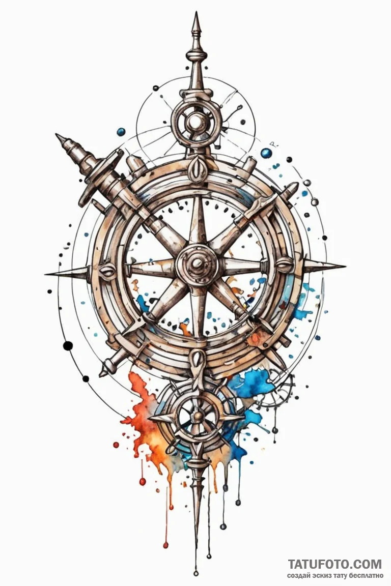 Sextant, for navigation and finding one's pla... - эскиз тату (№1750778125_0, 24.06.2025 15:15) — Tatufoto.com
