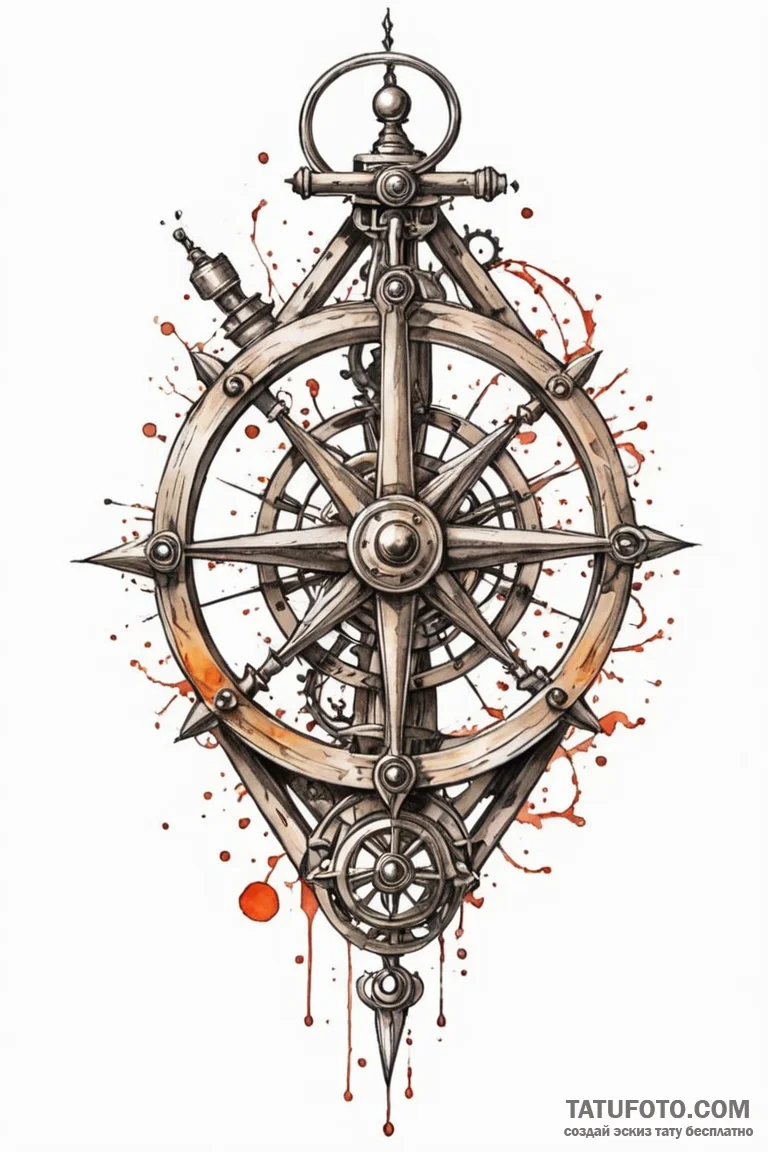 Sextant, for navigation and finding one's pla... - эскиз тату (№1750778125_1, 24.06.2025 15:15) — Tatufoto.com