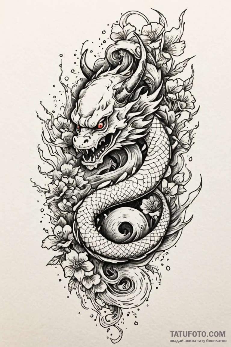 Mushroom bloom beneath bone helm, ink illustr... - эскиз тату (№1750779414_0, 24.06.2025 15:36) — Tatufoto.com