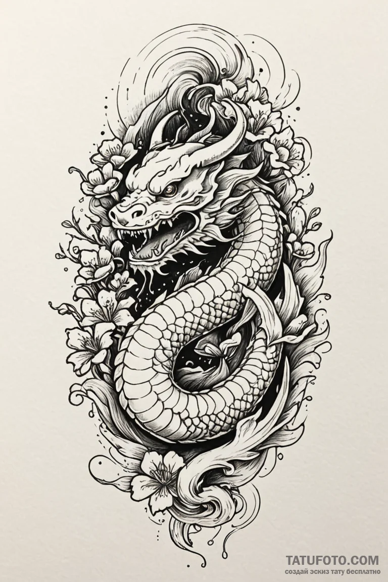 Mushroom bloom beneath bone helm, ink illustr... - эскиз тату (№1750779414_1, 24.06.2025 15:36) — Tatufoto.com