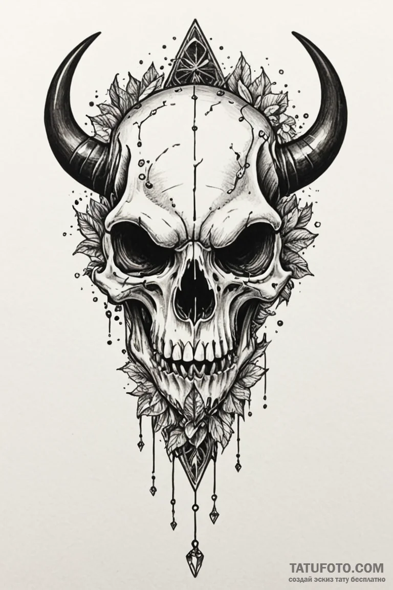 Amphibian skull with crystals, concept art fo... - эскиз тату (№1750781852_1, 24.06.2025 16:17) — Tatufoto.com