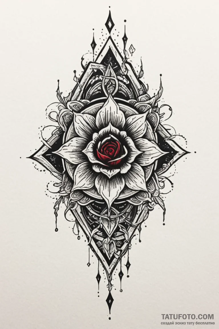 Frosted relic bleeding into void, tattoo flas... - эскиз тату (№1750785938_1, 24.06.2025 17:25) — Tatufoto.com