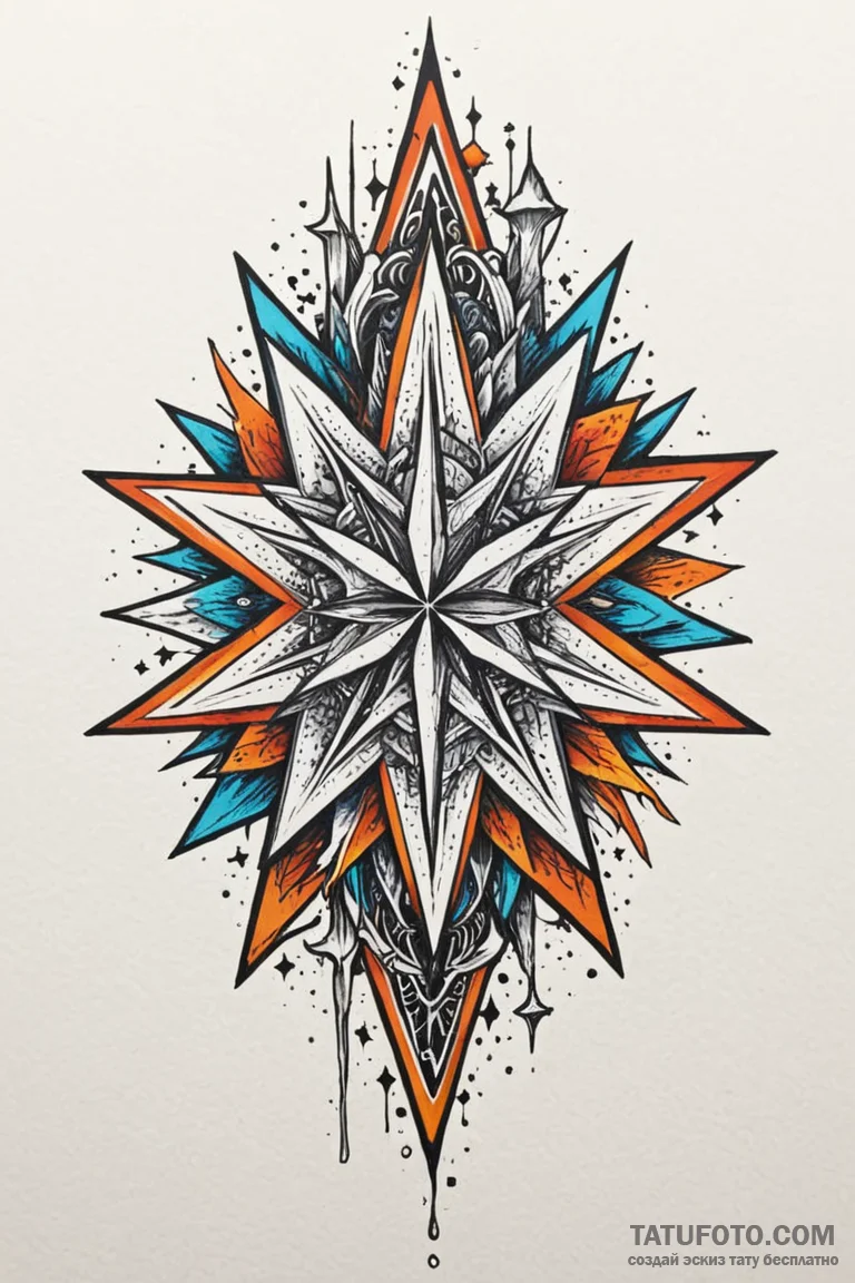 Northern star bleeding starlight, artistic ta... - эскиз тату (№1750792265_1, 24.06.2025 19:11) — Tatufoto.com