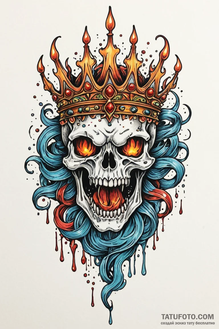 Molten crown devouring relic, tattoo flash sh... - эскиз тату (№1750795024_0, 24.06.2025 19:57) — Tatufoto.com