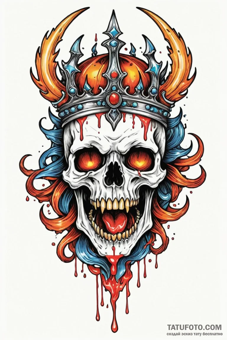 Molten crown devouring relic, tattoo flash sh... - эскиз тату (№1750795024_1, 24.06.2025 19:57) — Tatufoto.com
