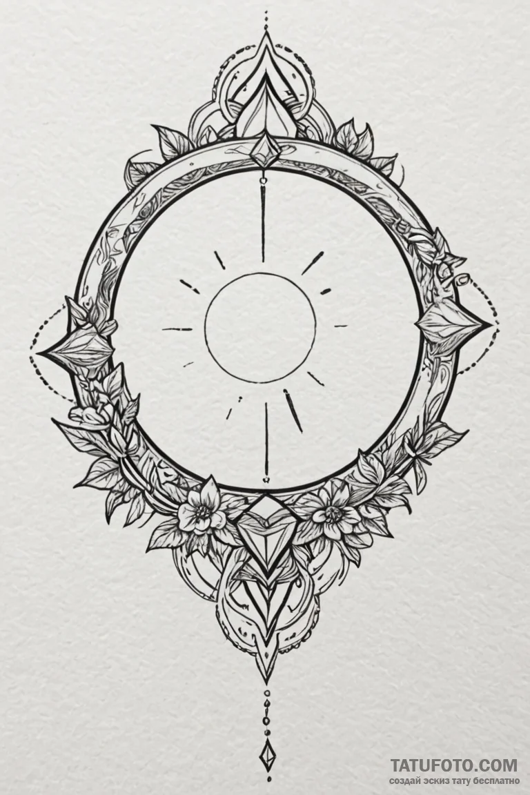 Solar eclipse with a diamond ring effect, tat... - эскиз тату (№1750796014_1, 24.06.2025 20:13) — Tatufoto.com