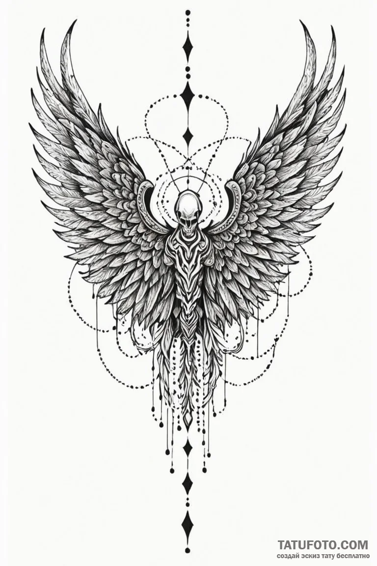 Necrotic wings tearing veil, tattoo sketch de... - эскиз тату (№1750797804_0, 24.06.2025 20:43) — Tatufoto.com
