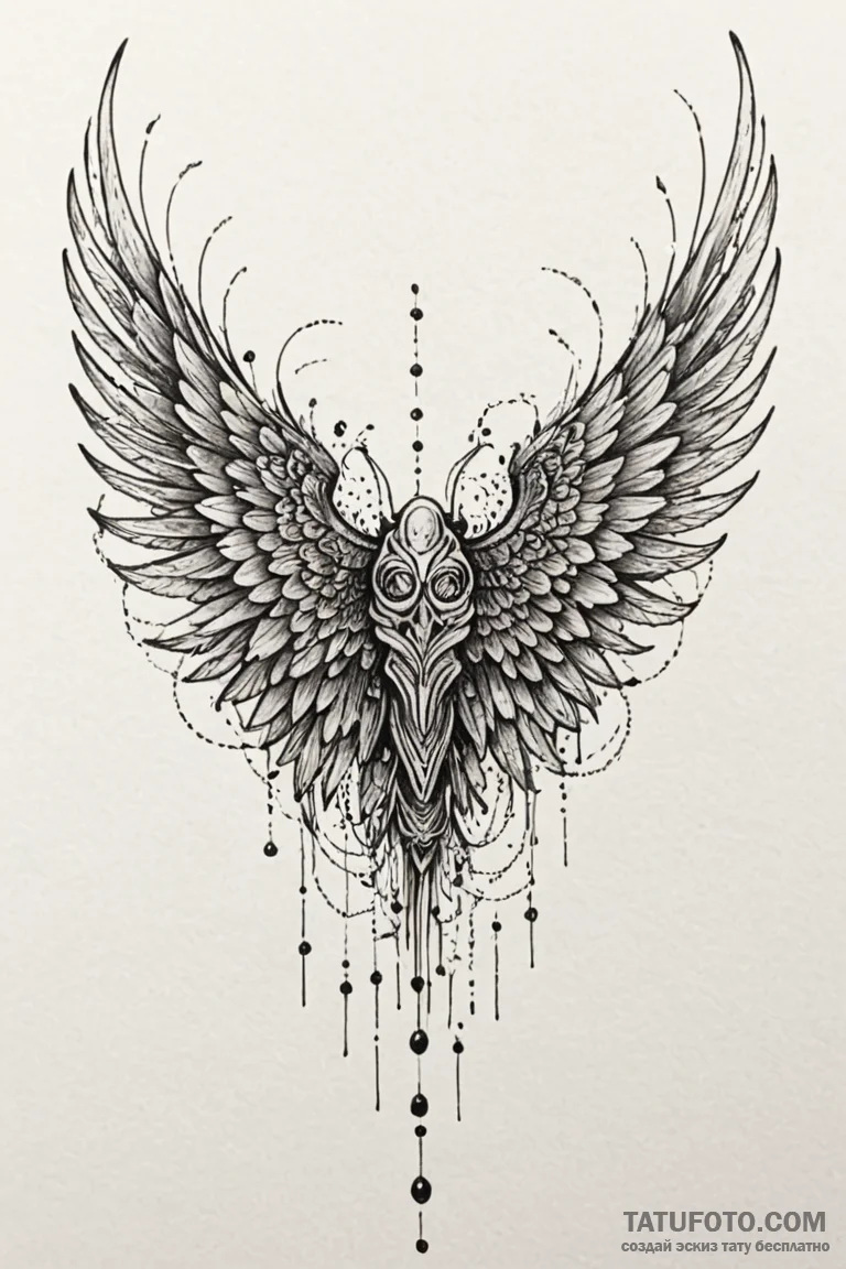 Necrotic wings tearing veil, tattoo sketch de... - эскиз тату (№1750797804_1, 24.06.2025 20:43) — Tatufoto.com