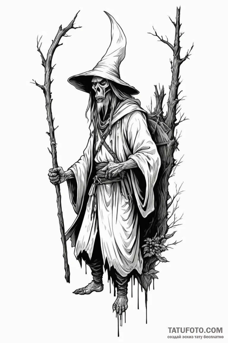 Baba yaga - эскиз тату (№1750798631_0, 24.06.2025 20:57) — Tatufoto.com