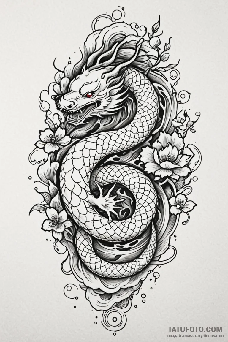 Serpent orb spiraling through void, concept a... - эскиз тату (№1750798776_0, 24.06.2025 20:59) — Tatufoto.com